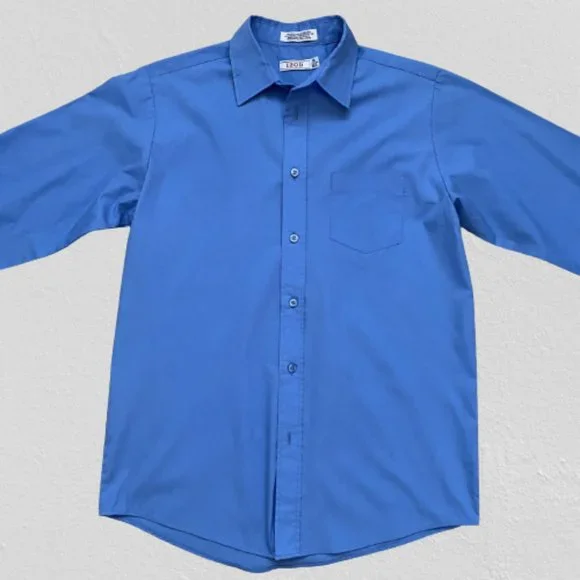 Blue Izod button down dress shirt size 18 regular - Picture 2 of 8